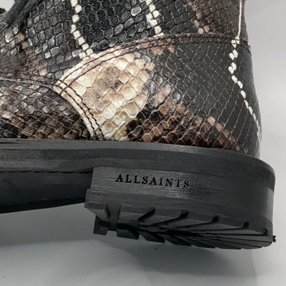 🤎 NEW 🤎Allsaints Brigade Combat Boots Python Pattern - Picture 9 of 16